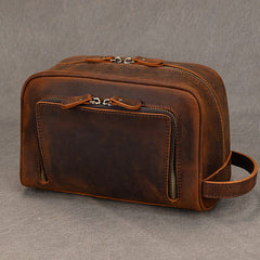 Full Grain Leather Toiletry Bag Brown Leather Toiletry Bag 