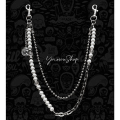 Pearl Wallet Chain Womens Double Wallet Chain Beaded Wallet Chain for Women - iChainWallets