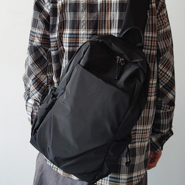 Nylon Black Large Sling Bag For Men Sling Bag For Big Men - Front View