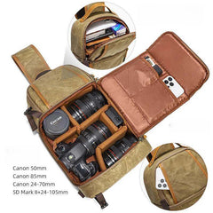 Sling Bag for Big Man - Waxed Canvas Large Sling Backpack - Large Canvas Sling Bag