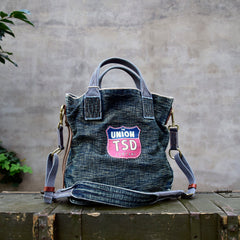 Blue Jean Vertical Tote Bag Denim Tote Handbag Denim Tote Bag Blue Denim Tote Shoulder Bag - Feltify