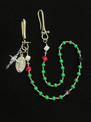 Beaded Wallet Chain Green Stone Long Bead Wallet Chain for Women - iChainWallets