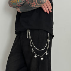 Barbed Wire Double Wallet Chain Star Wallet Chain for Women - iChainWallets
