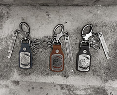 cool carabiner keychain Cool Bottle Opener Keychain Coolest Keychains Leather Fob Keychain Mens Leather Keychain