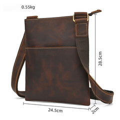 Men's Vertical Messenger Bag Leather Cross body Bags for Men Leather Cross Body Bag - iwalletsmen