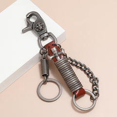 leather strap keychain​ Skull Keychain Cool Keychains for Guys Leather Keychain Snap Mens Leather Keychain