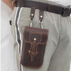 Dark Brown Leather Phone Belt Pouch - iwalletsmen