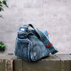  Washed Distressed Womens Large Jeans Shoulder Bag 