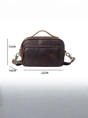 Mens Small Crossbody Bag with Handle Small Mens Crossbody Bag Brown Leather Small Crossbody Bag for Men - iwalletsmen
