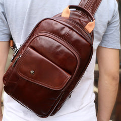 Leather Large Sling Backpack - Top View
