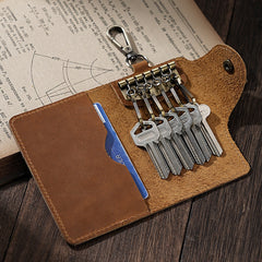 Key Holder Wallet Leather Key Ring Wallet Leather Key Wallet with Belt Clip for Men 