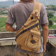 Canvas Large Sling Backpack - Side View