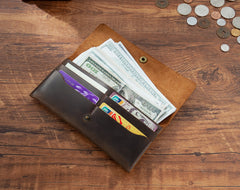 Brown Leather Flap Wallet for Men 