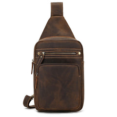 Brown Leather Sling Bag 