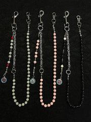 Lavastone Beaded Wallet Chain Long Bead Wallet Chain for Women - iChainWallets