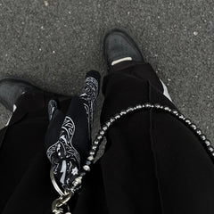 Black Beaded Wallet Chain 