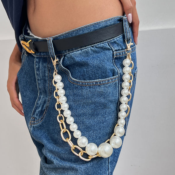 Large Pearl Wallet Chains Womens 