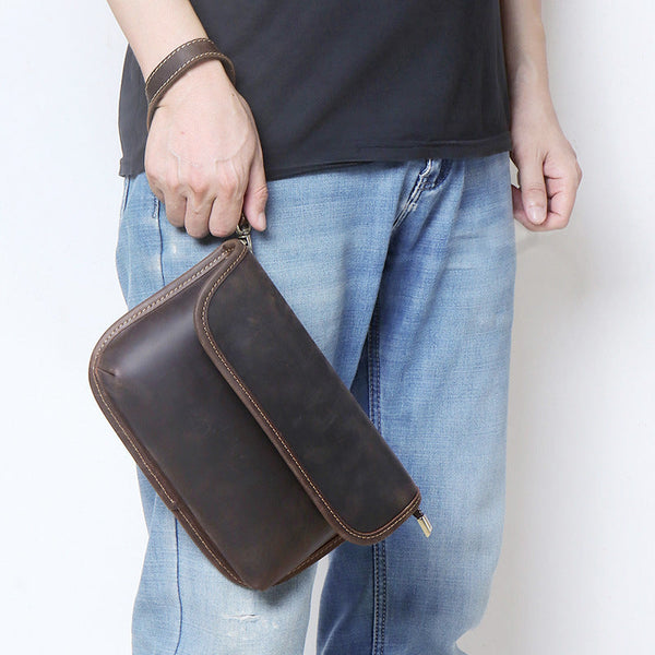 Small Shoulder Clutch Bag Crossbody Clutch Bag Mens Leather Crossbody Bag Clutch - iwalletsmen