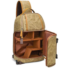 Sling Bag for Big Man - Waxed Canvas Large Sling Backpack - Large Canvas Sling Bag