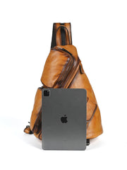 Leather Large Sling Backpack - Side View