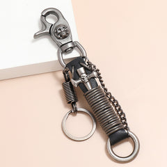 custom leather keychains​ Skull Keychain Cool Keychains for Guys Leather Keychain Snap Mens Leather Keychain