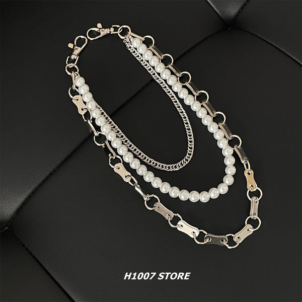 Pearl Wallet Chain Triple Wallet Chain Ball Wallet Chain Bead Wallet Chain - iChainWallets