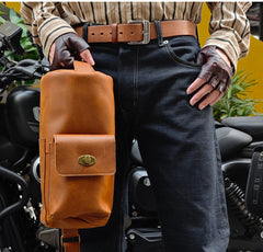 big sling bag for men leather texture