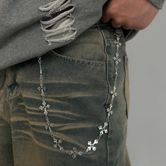 Mens Cross Biker Wallet Chain - iChainWallets