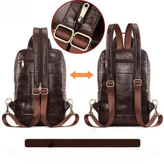 Sling Bag for Big Man - Leather Large Sling Backpack - Large Leather Sling Bag for Big Guys