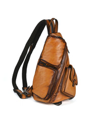 Leather Large Sling Backpack - Back View