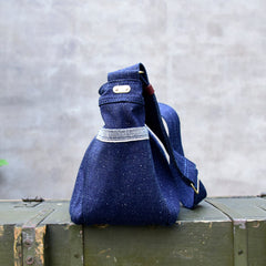 Blue Denim Messenger Bag Denim Crossbody Bag Blue Denim Shoulder Bag - Feltify