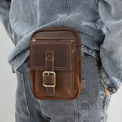 Brown Leather Belts Pouches 