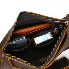 Black Brown Mens Italian Messenger Bags Leather - iwalletsmen