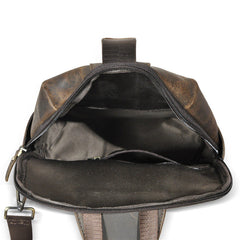 Large Leather Sling Bag for Big Guys - Back View