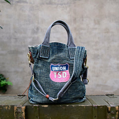 Blue Jean Vertical Tote Bag Denim Tote Handbag Denim Tote Bag Blue Denim Tote Shoulder Bag - Feltify