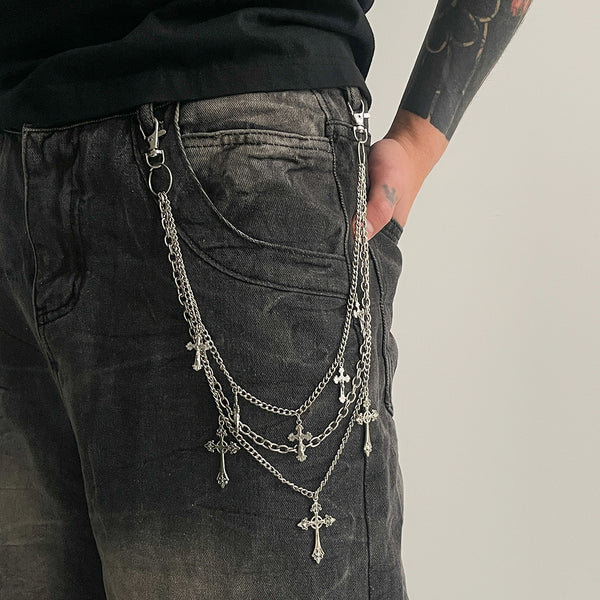  3 Layered Wallet Chain Triple Wallet Chain With Cross - iChainWallets