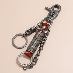 leather fob keychain​ Skull Keychain Cool Keychains for Guys Leather Keychain Snap Mens Leather Keychain