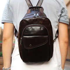 Large Leather Sling Bag - Front View