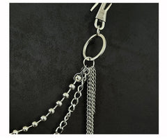 Beaded Wallet Chain Bead Double Wallet Chain Mens Ball Wallet Chain - iChainWallets