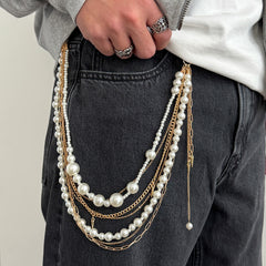 Golden Layered Wallet Chain with Tassel - iChainWallets