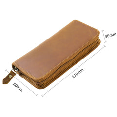 Brown Leather Fountain Pen Case Luxury Leather Pen Case - iwalletsmen