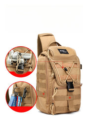 Khaki Tactical Canvas mens large sling backpack