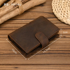 Dark Brown Leather Vertical Wallet with Buckle Mens Wallets Leather Vertical Bifold Wallet - iwalletsmen