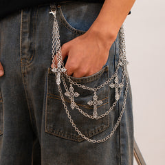 Triple Wallet Chain With Cross 