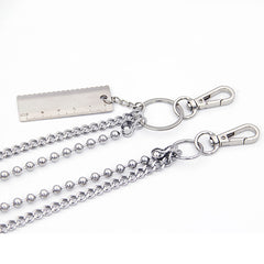 Fashion Mens Silm Jeans Chain Silver Double Layers Wallet Chain Panties Chains For Men