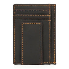Brown Leather Magnetic Money Clip Wallet Card Holder wallet with Money Clip - iwalletsmen