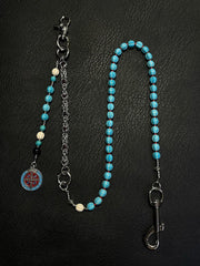 Turquoise Stone Beaded Wallet Chain Long Bead Wallet Chain for Women - iChainWallets