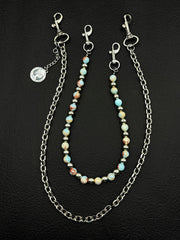 Light Blue Ball Wallet Chain Double Wallet Chain - iChainWallets