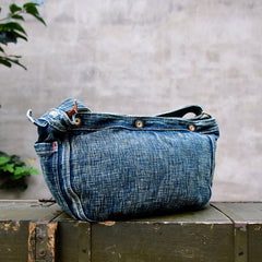 Large Denim Crossbody Bag for Men - Feltify