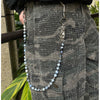 Blue Stone Bead Wallet Chain Long Blue Beaded Wallet Chain - iChainWallets